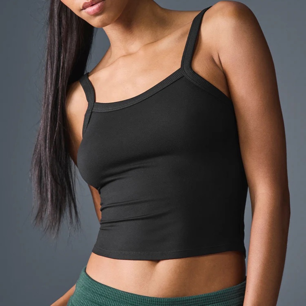 EUC Alo Yoga Sweet Talker Tank in Black size S